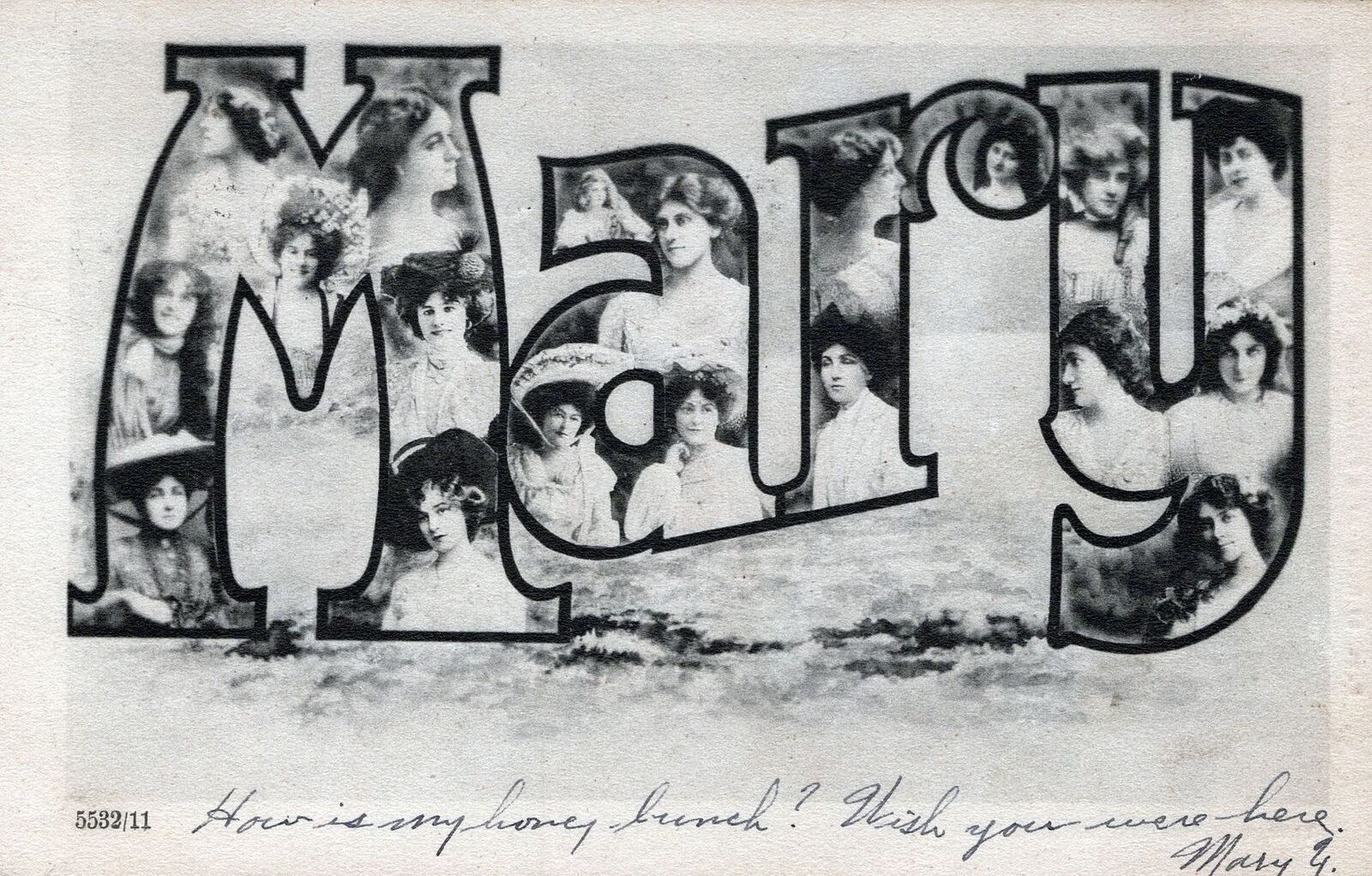 Mary Name Many Faces Postcard - udb - 1906