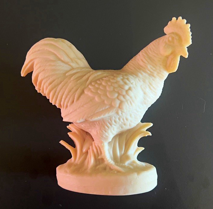 VINTAGE 1970s MEXICAN UNGLAZED CLAY ROOSTER – SLIP CAST POTTERY – MEXICO