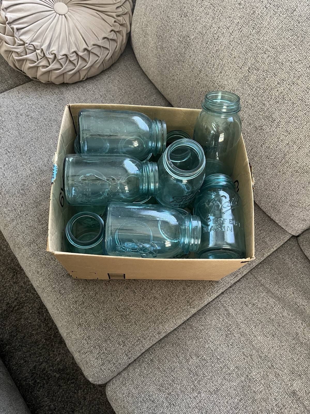 Vintage Aqua Blue Ball Perfect Mason Jars Lot of 17 Decorative Collection