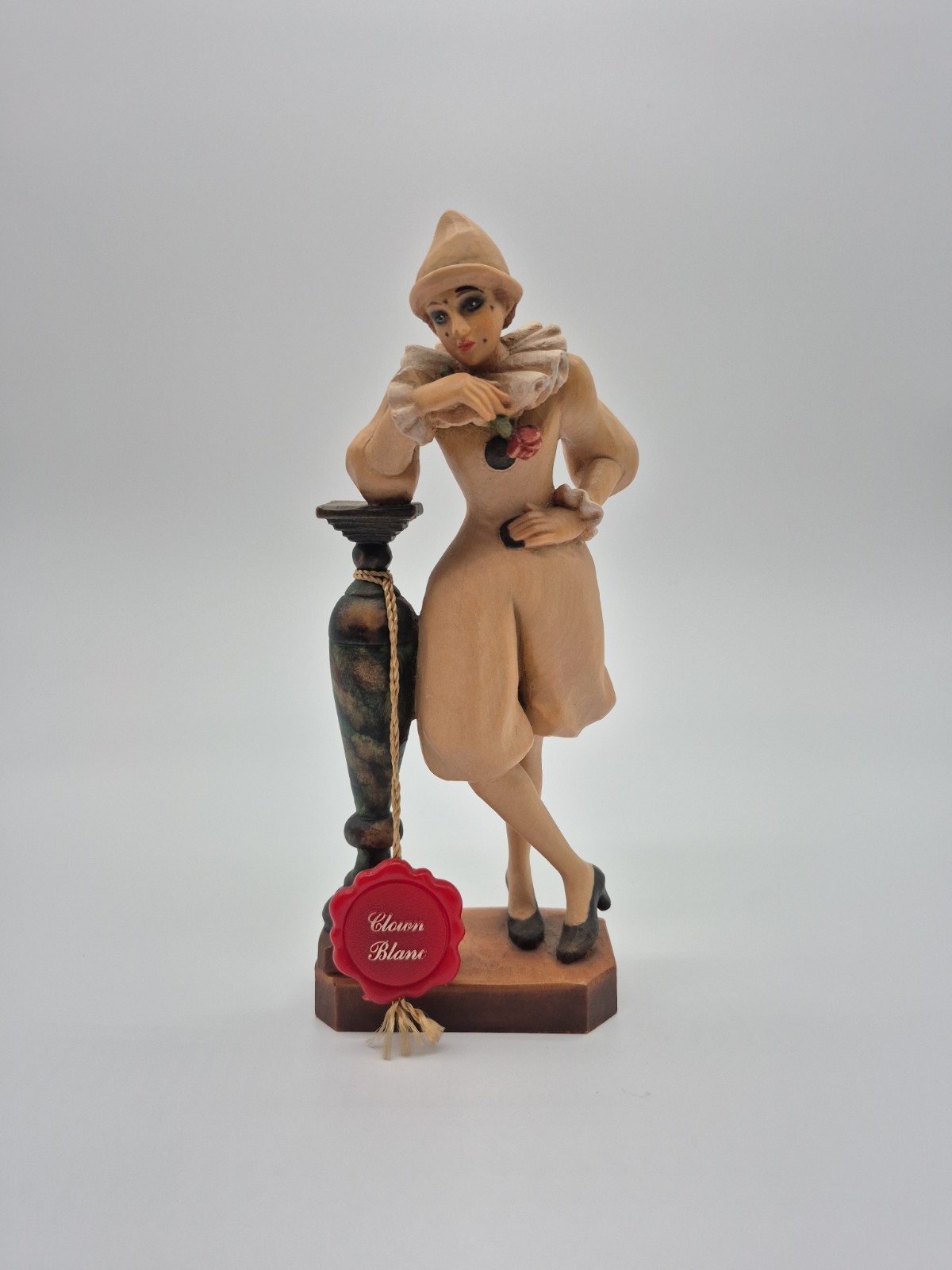 ANRI Mira Fujita Pierrot Clown Blanc Wood Carving 404/1500 Italy