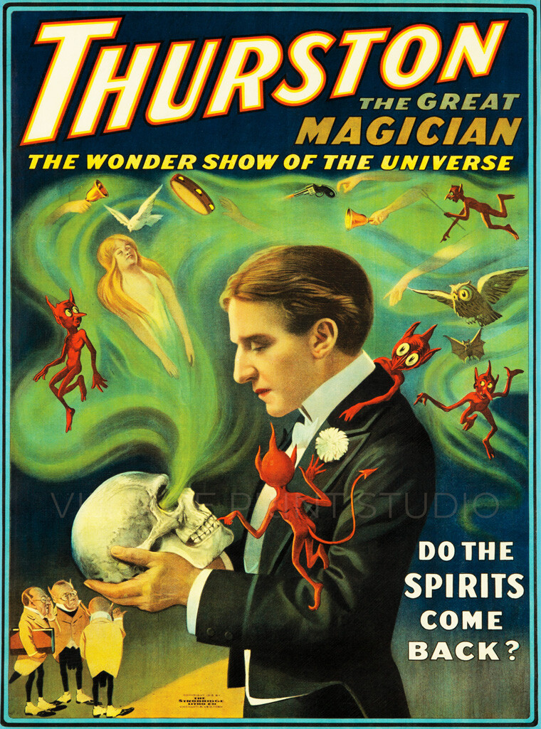 Thurston the Great Magician 1915 Vintage Magic Show Giclee Canvas Print 20x27