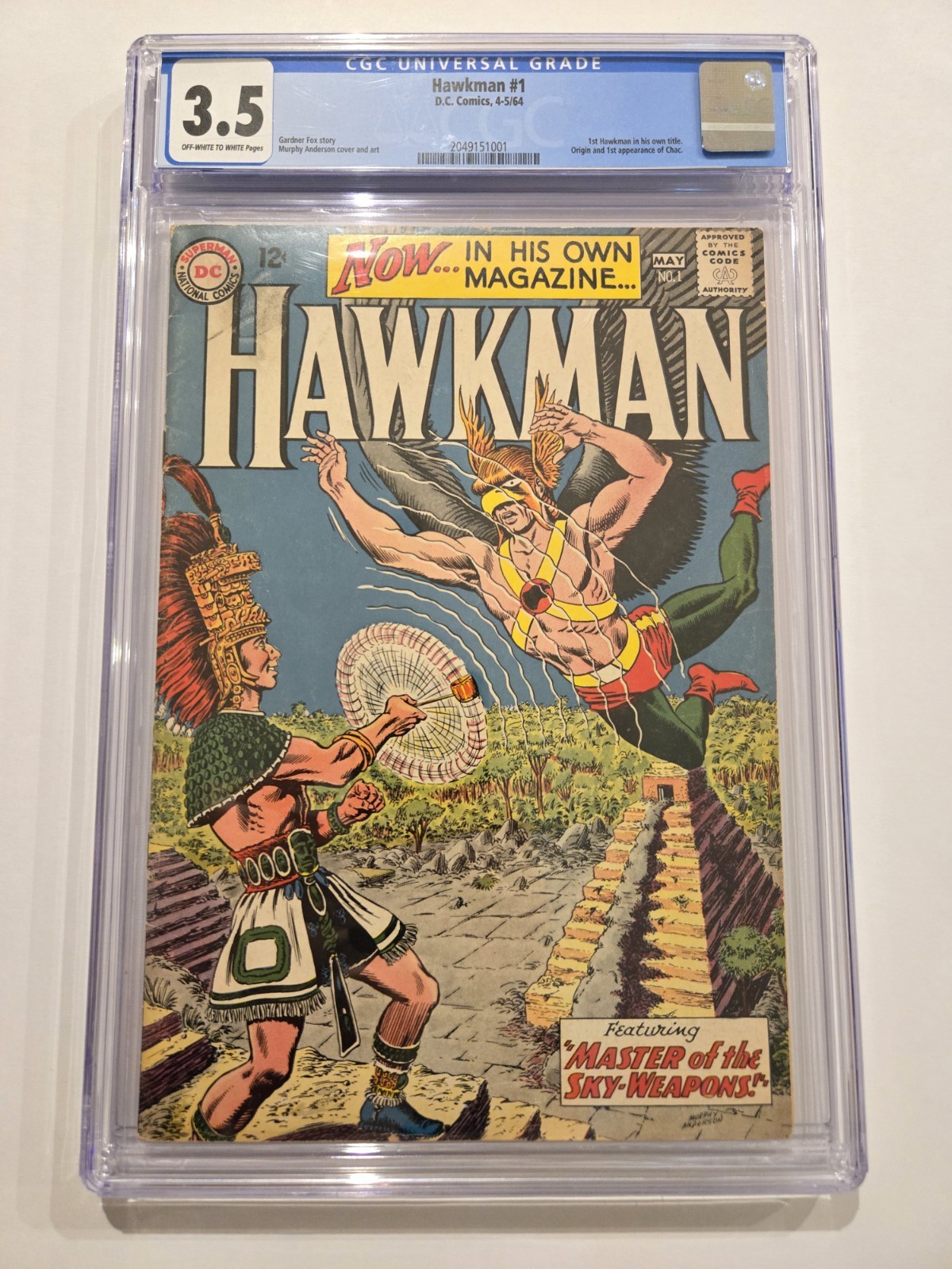Hawkman #1 CGC 3.5 1st Solo Series DC Comics 1964