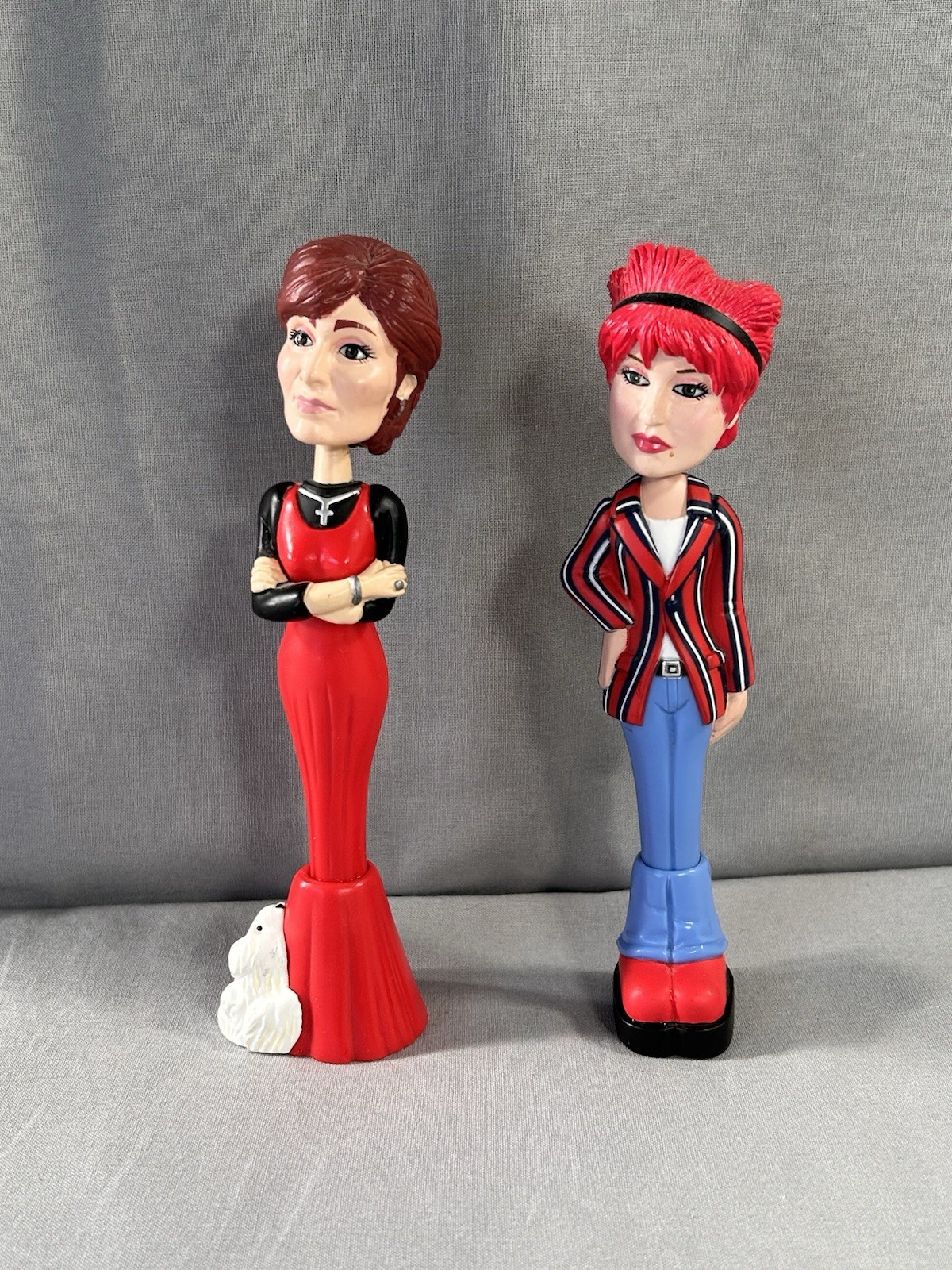 Vintage 2002 Sharon and Kelly Osbourne Novelty Bobblehead Pens Has Wear