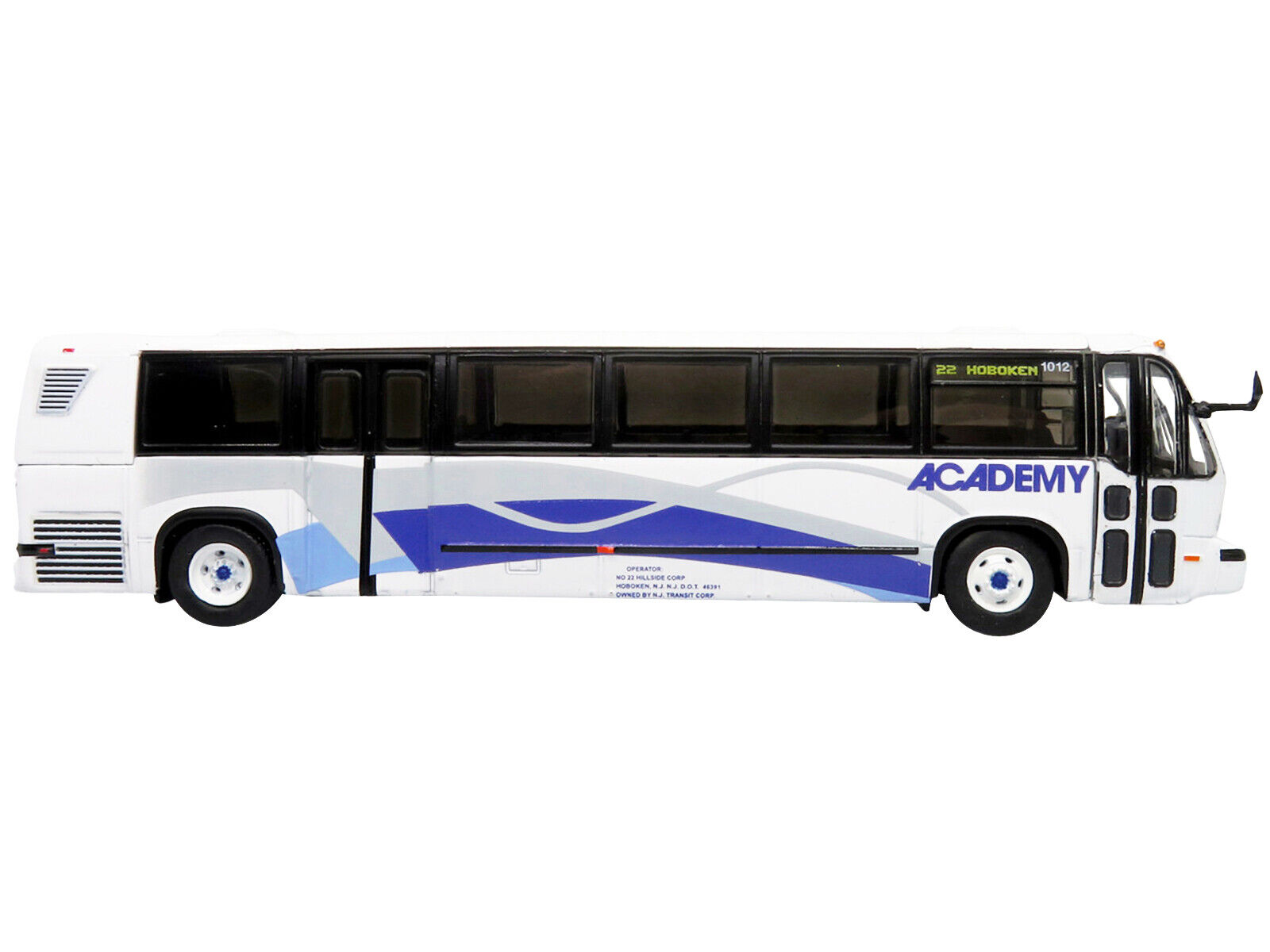 1/87 Iconic Replicas TMC RTS Transit Bus Academy Bus Lines 22 Hoboken Diecast...