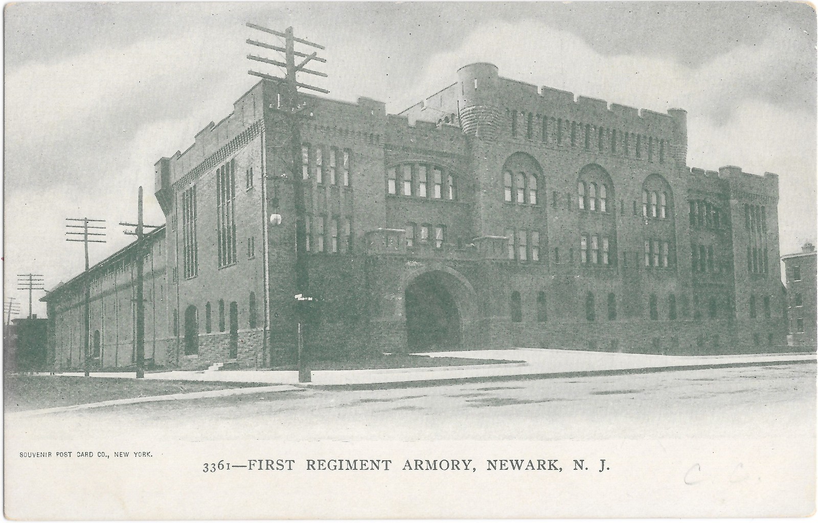 First Regiment Armory Newark NJ c1905 Undivided Back Postcard