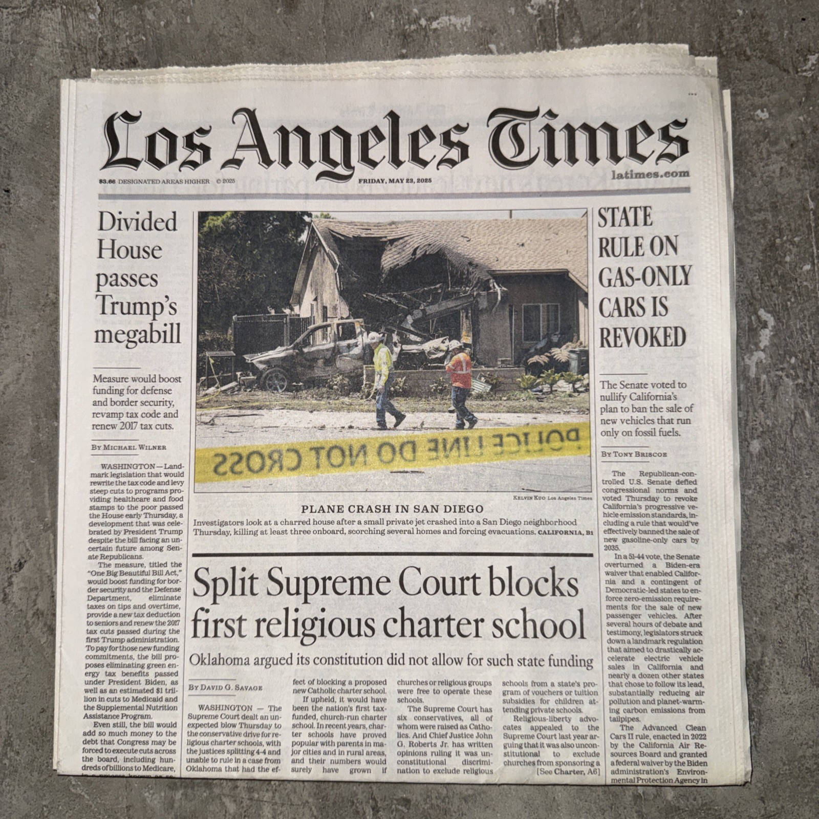 LOS ANGELES TIMES May 23 2025 News Paper