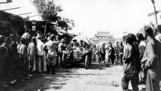 Beijing-Paris Raid Arrival In Kalgan Of The French And Dutch Cars 1907 OLD PHOTO