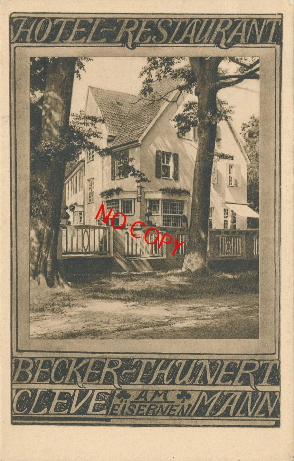 Old Postcard Hotel-Restaurant Becker-Haunert Cleve am Eisernen Mann A1.9