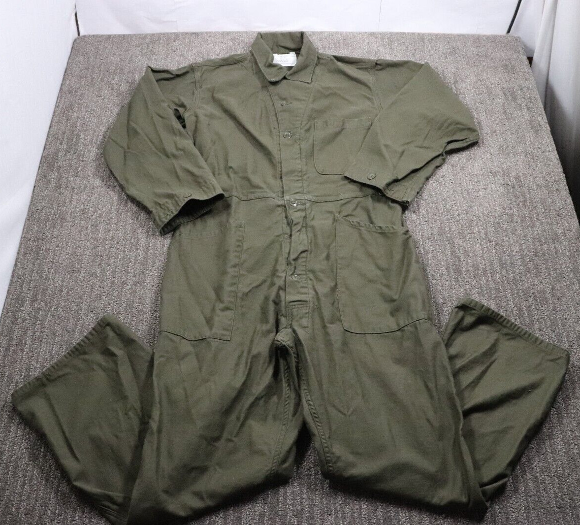 Vintage 80's Military Coveralls Type 1 Cotton USA Made Men's Large  38X32 Green