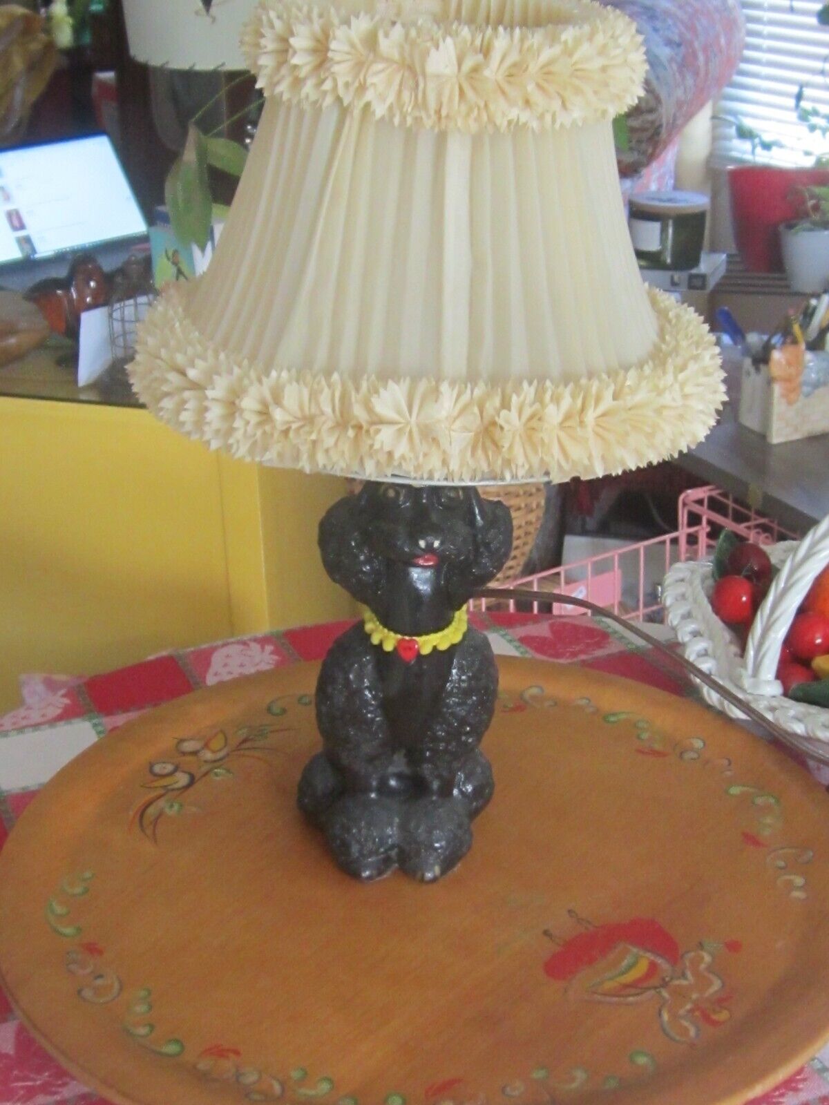 Vintage Poodle Lamp with shade