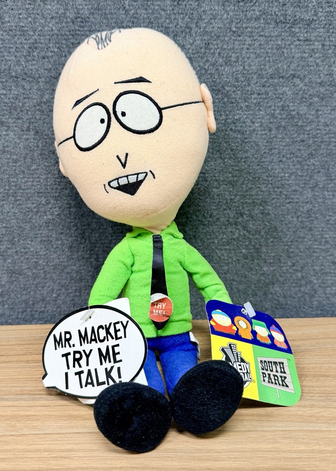 South Park 2002 Mr. Mackey Talking Plush Stuffed - Works - With Tags - 