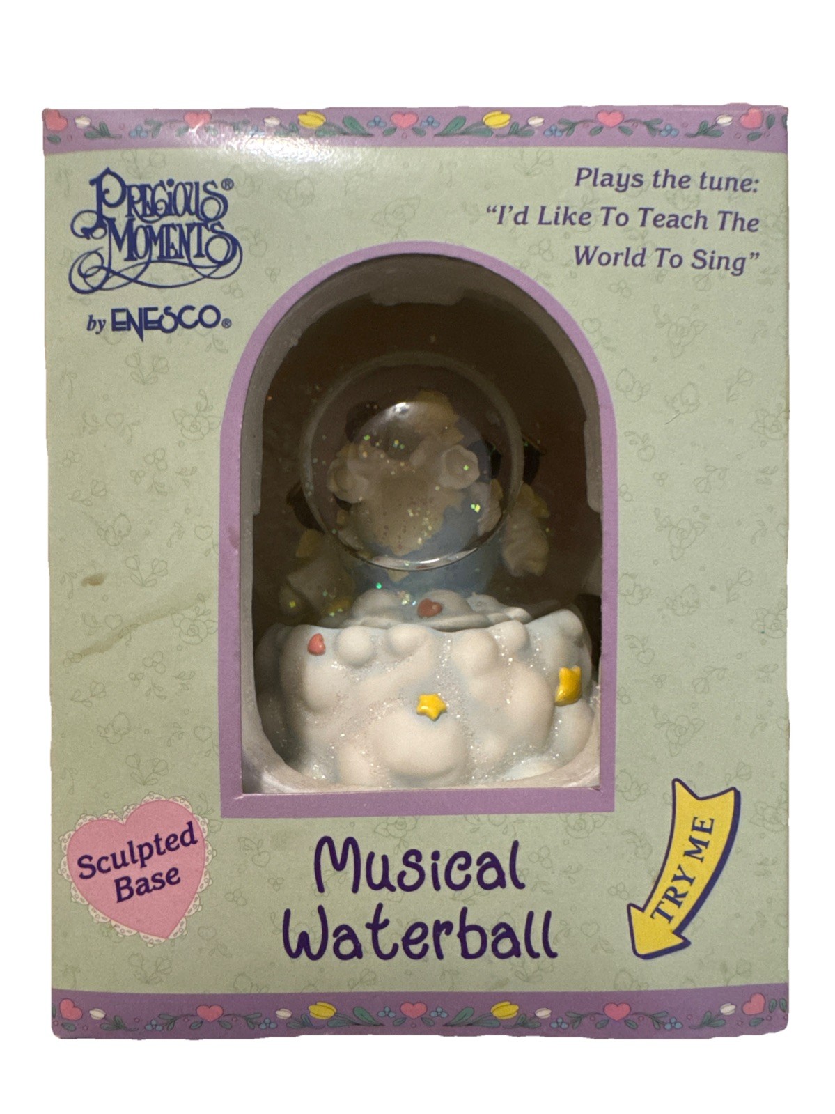Vintage Precious Moments Musical Waterball I’d Like To Teach The World To Sing.