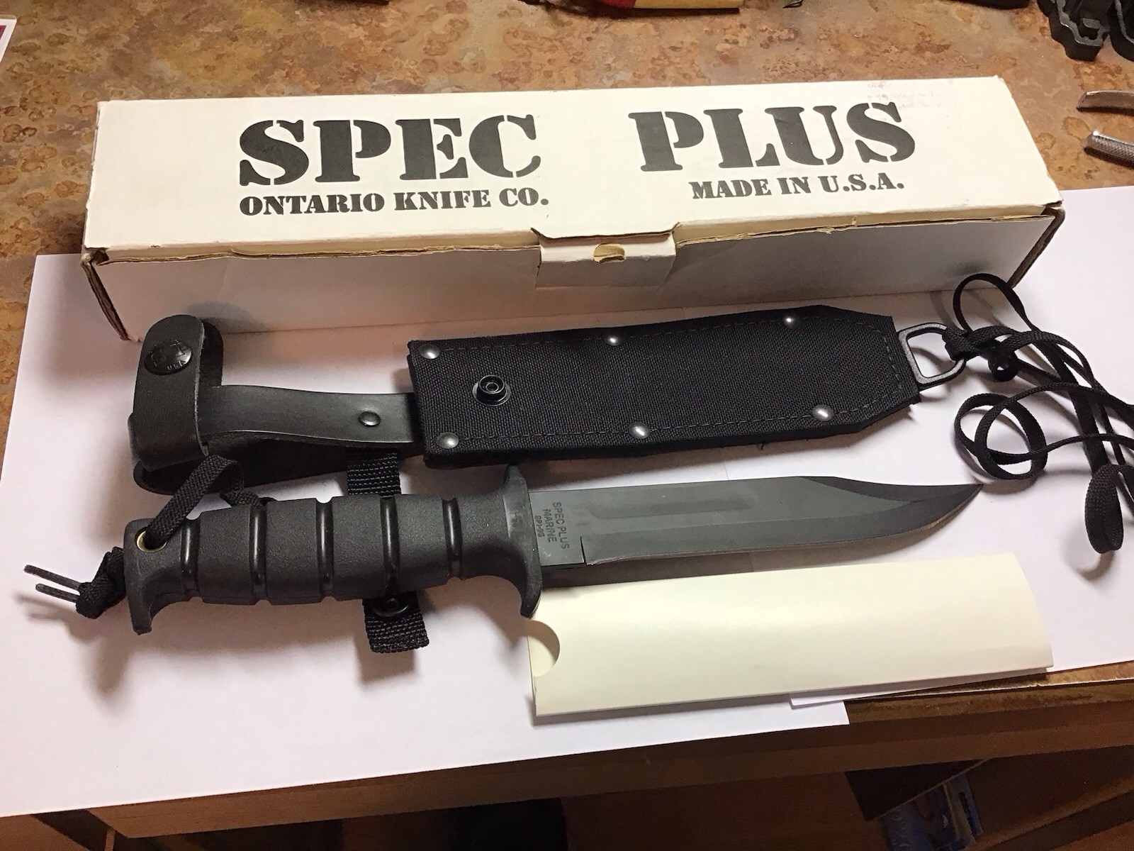 Ontario Knife OKC Spec Plus SP-1 Marine Combat Knife with Sheath Original Box.