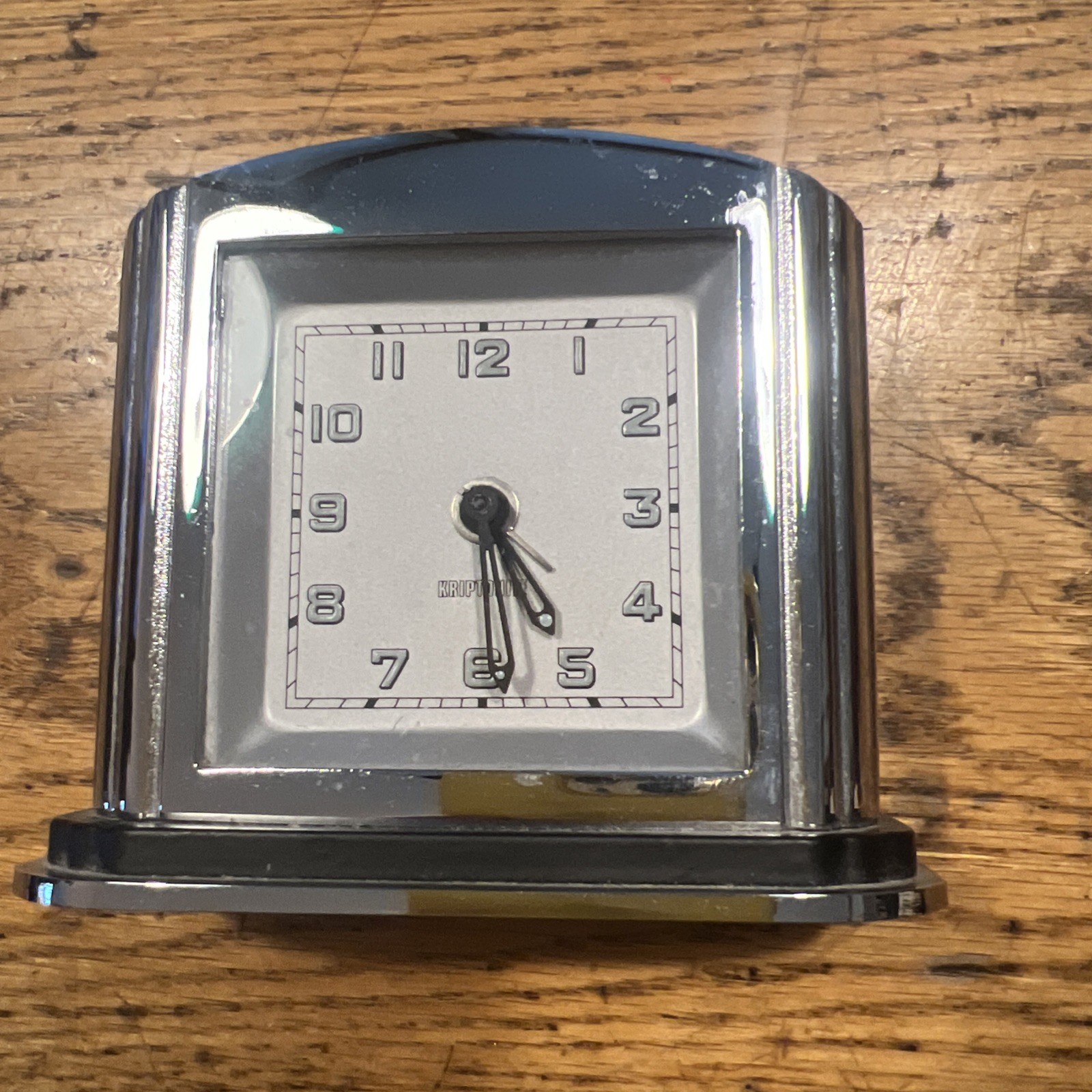 Vtg Kryptonite Chrome alarm clock Art Deco style Chrome Works Italy