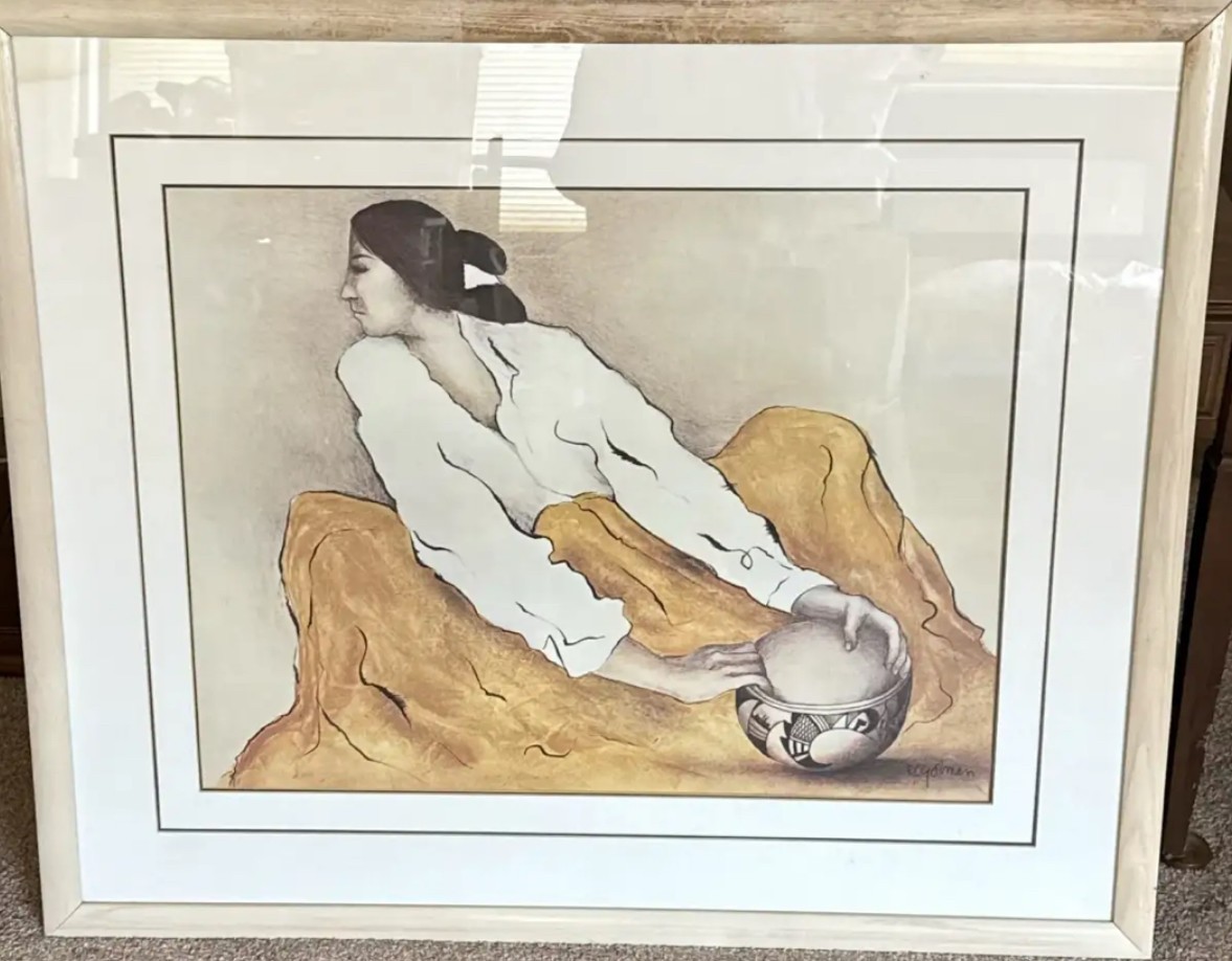 Rudolph Carl Gorman Lithograph Vintage framed art of the Iconic Southwest artist