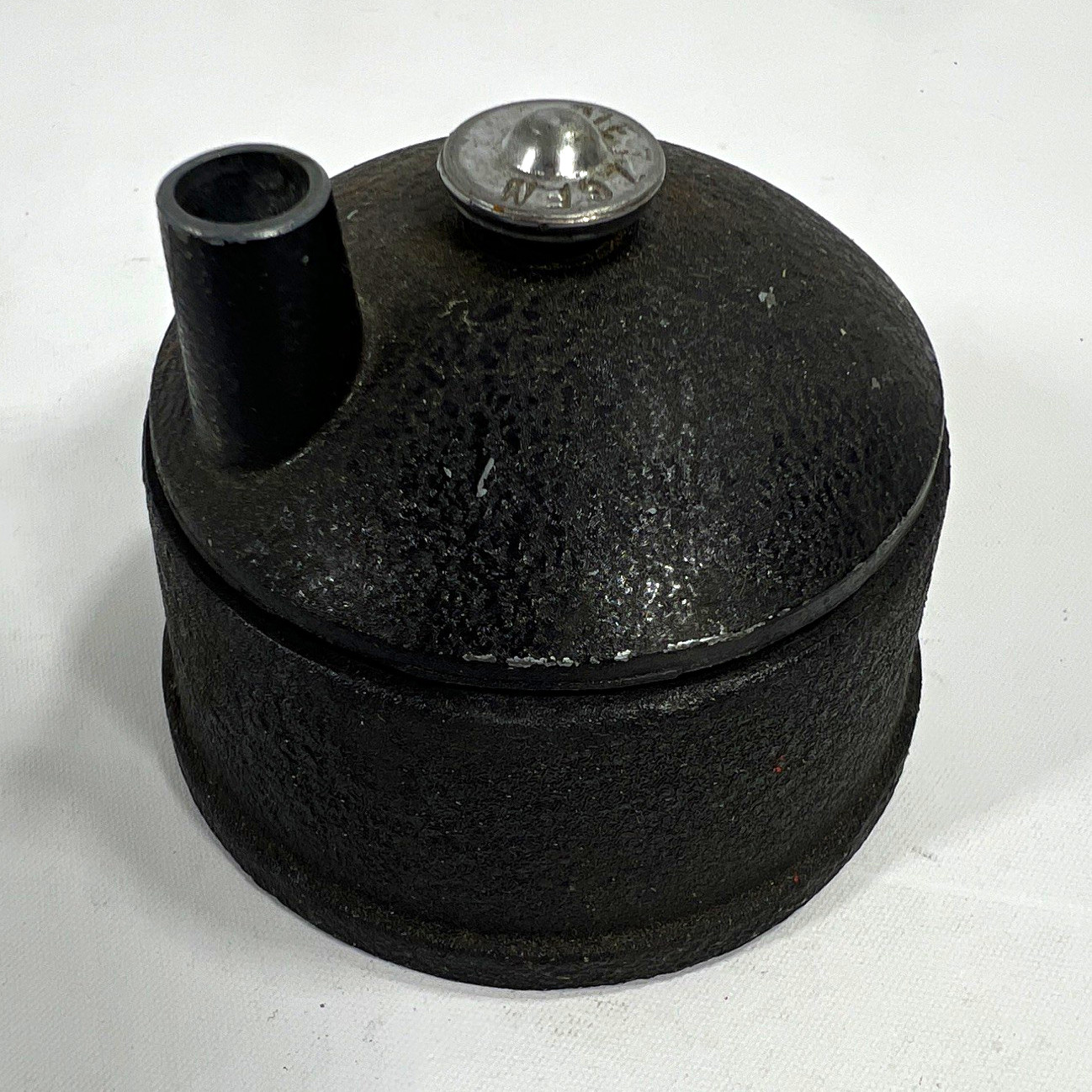 Vintage Dell No. 1 Black Metal Dome Pencil Sharpener w/ Shavings Container Draft