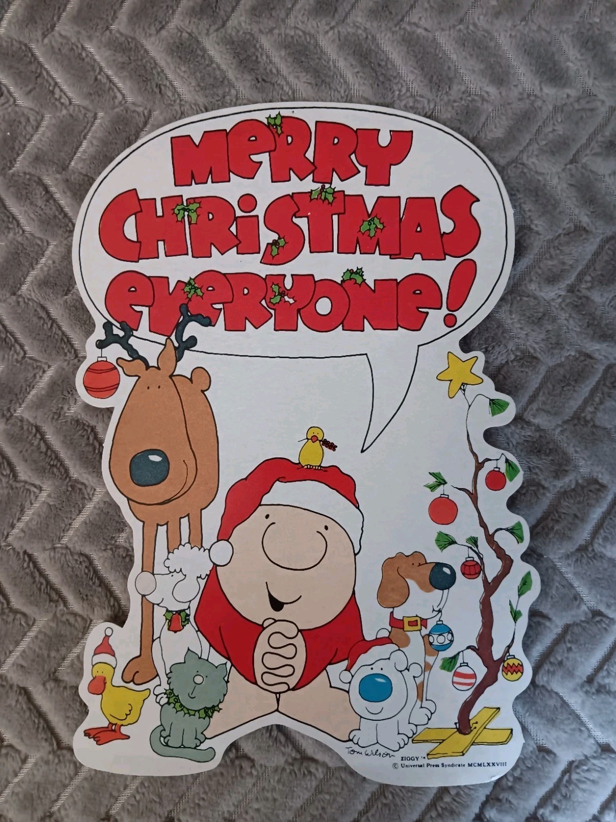 Ziggy Vintage Christmas Die Cut Wall Decor Merry Christmas Everyone