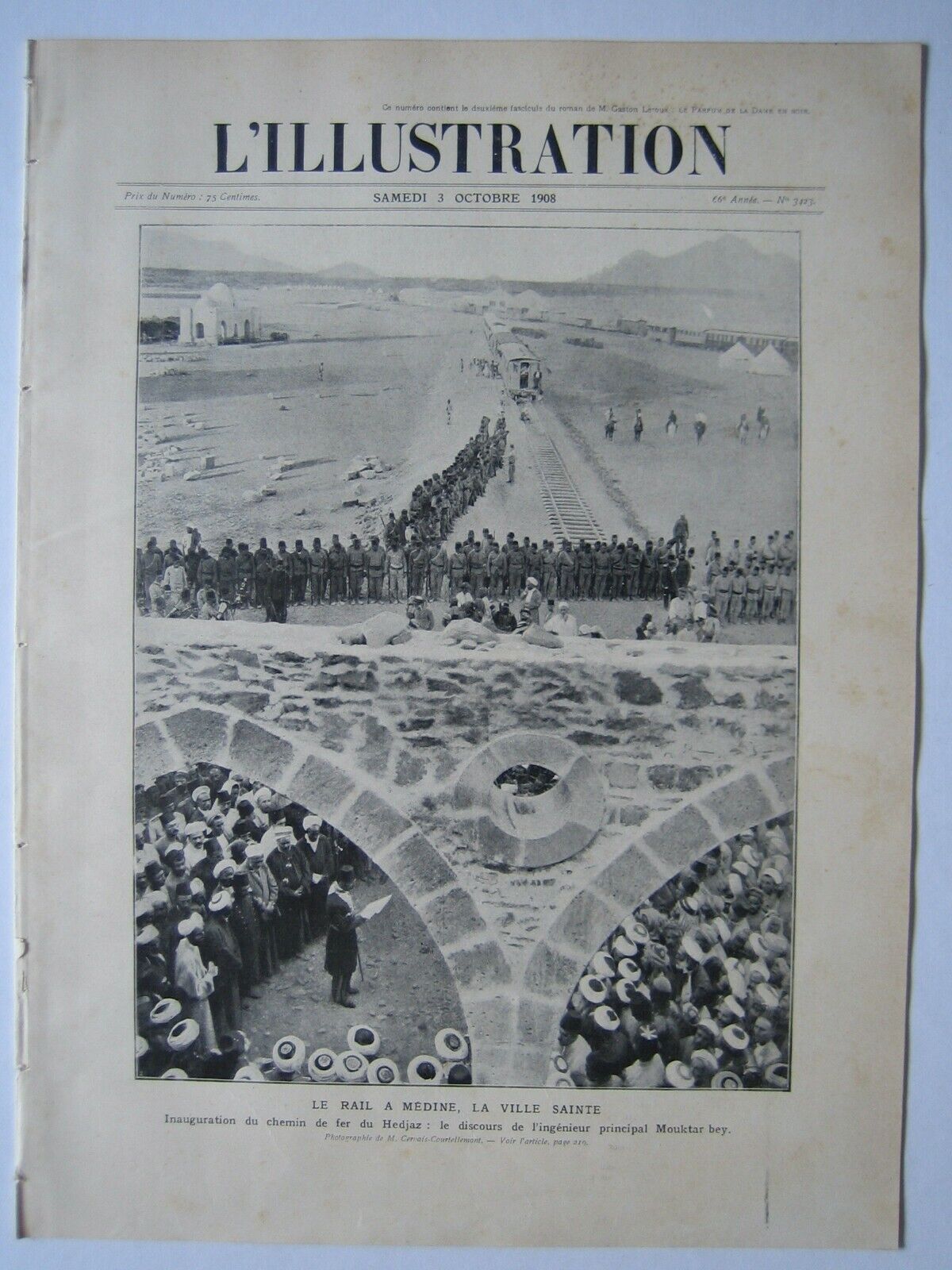 OLD PRINT ORIGINAL NEWSPAPER 1908 SAUDI ARABIA MECCA MECCA MEDINA MEDINA ISLAM