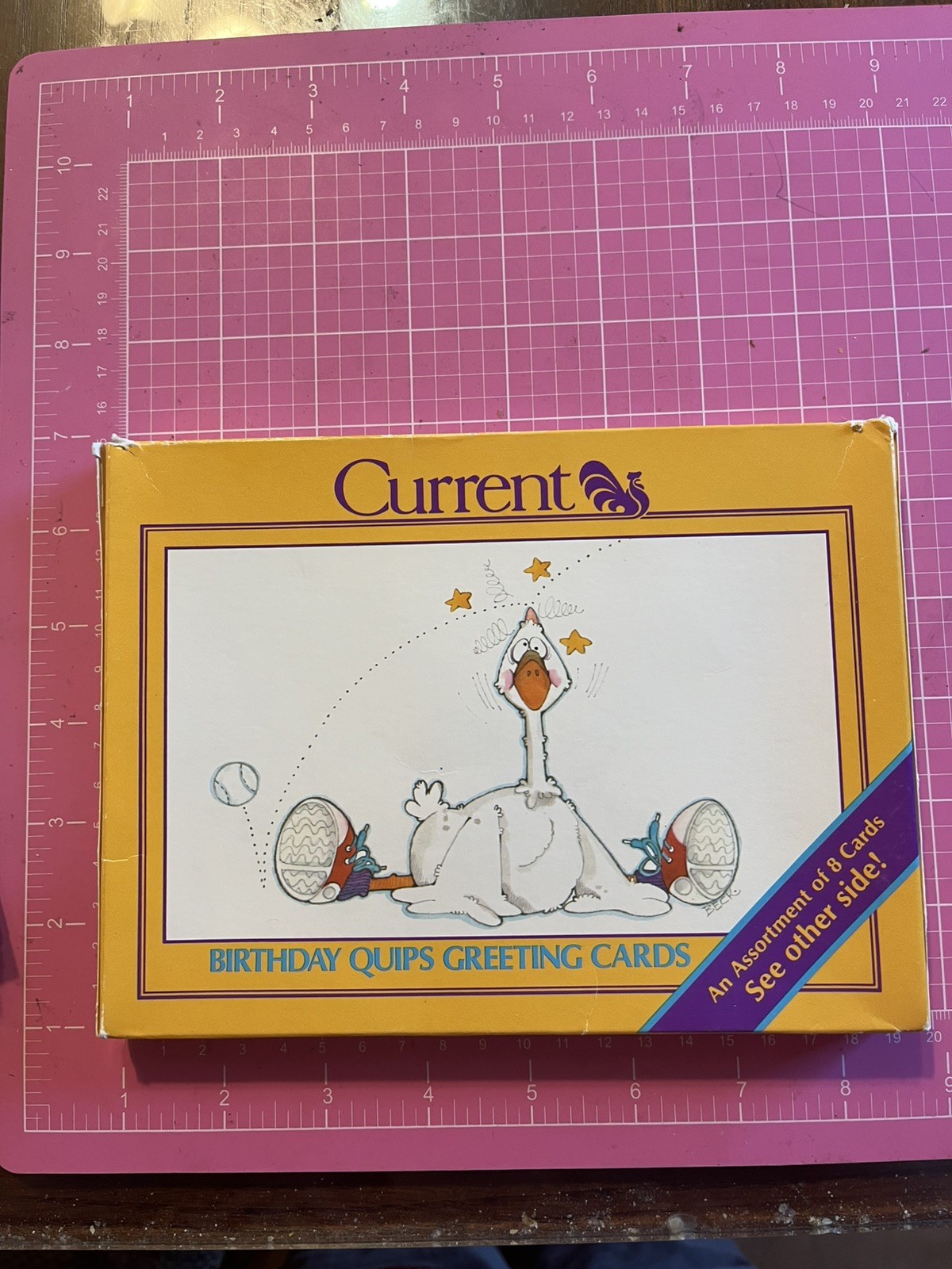 Vintage 1981 Current Birthday Quips Greeting Cards Complete Box of 8 open box