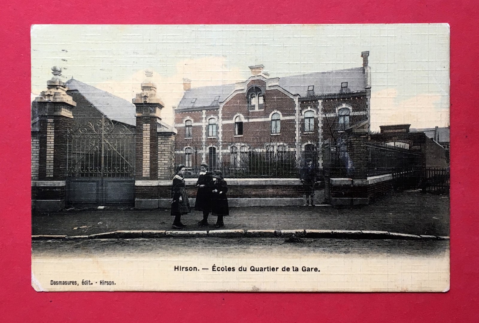 Postcard Hirson in France 1914 School with Children (42745