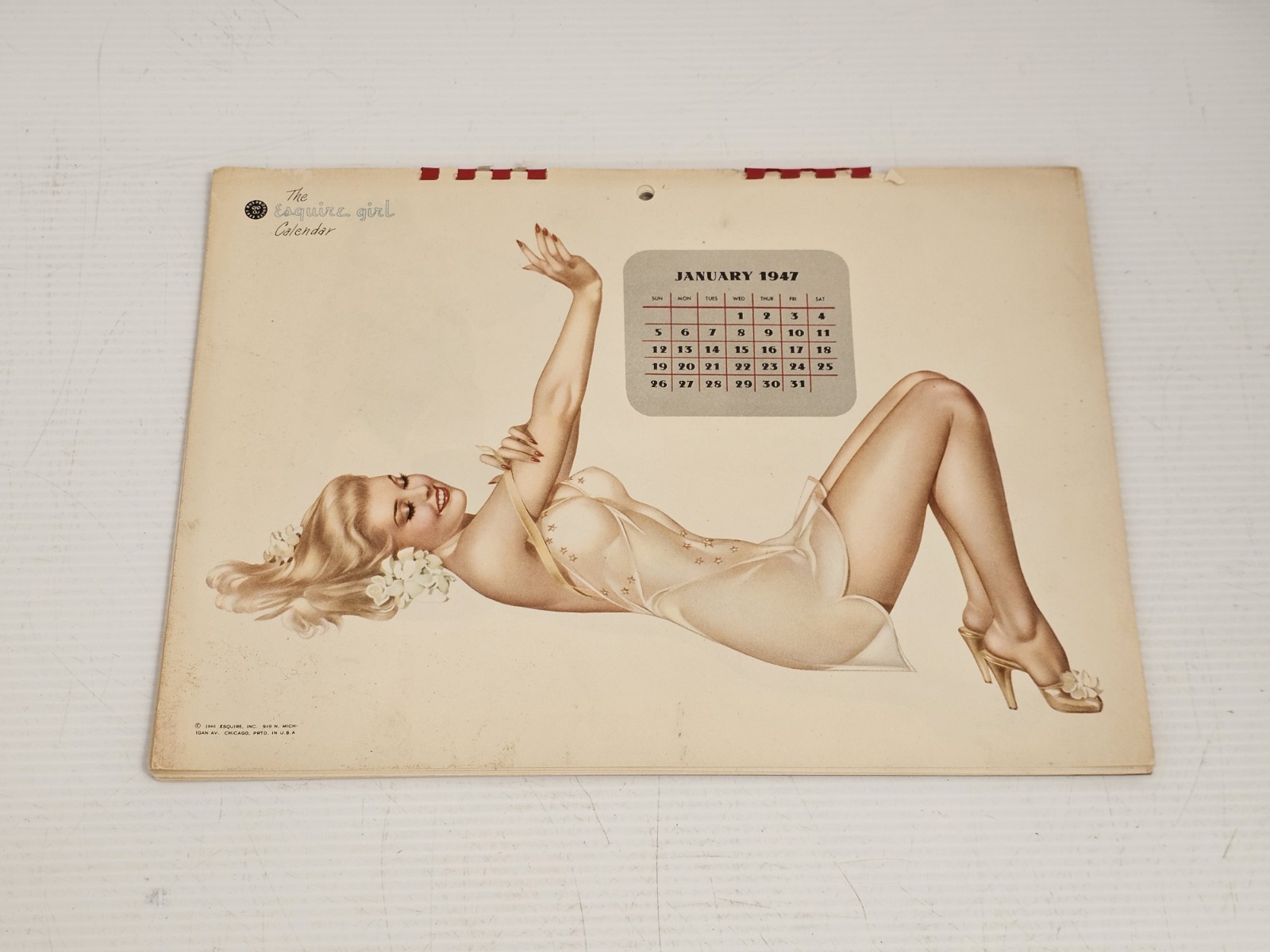 1947 Esquire Girl Complete 12-Month Pin-Up Calendar Vintage Cheesecake Art