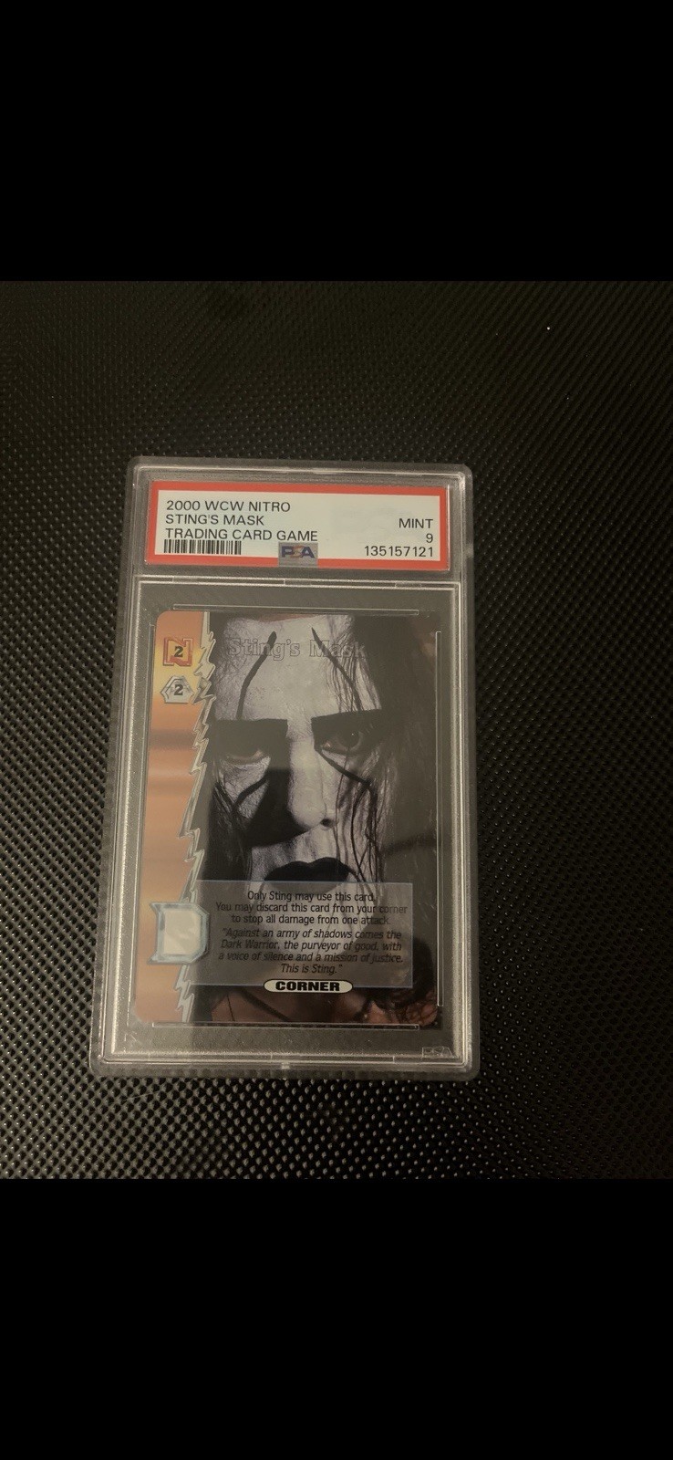 Fleer/SkyBox WCW Nitro 2000 Sting\'s Mask Non-Sport Card #9 PSA 9