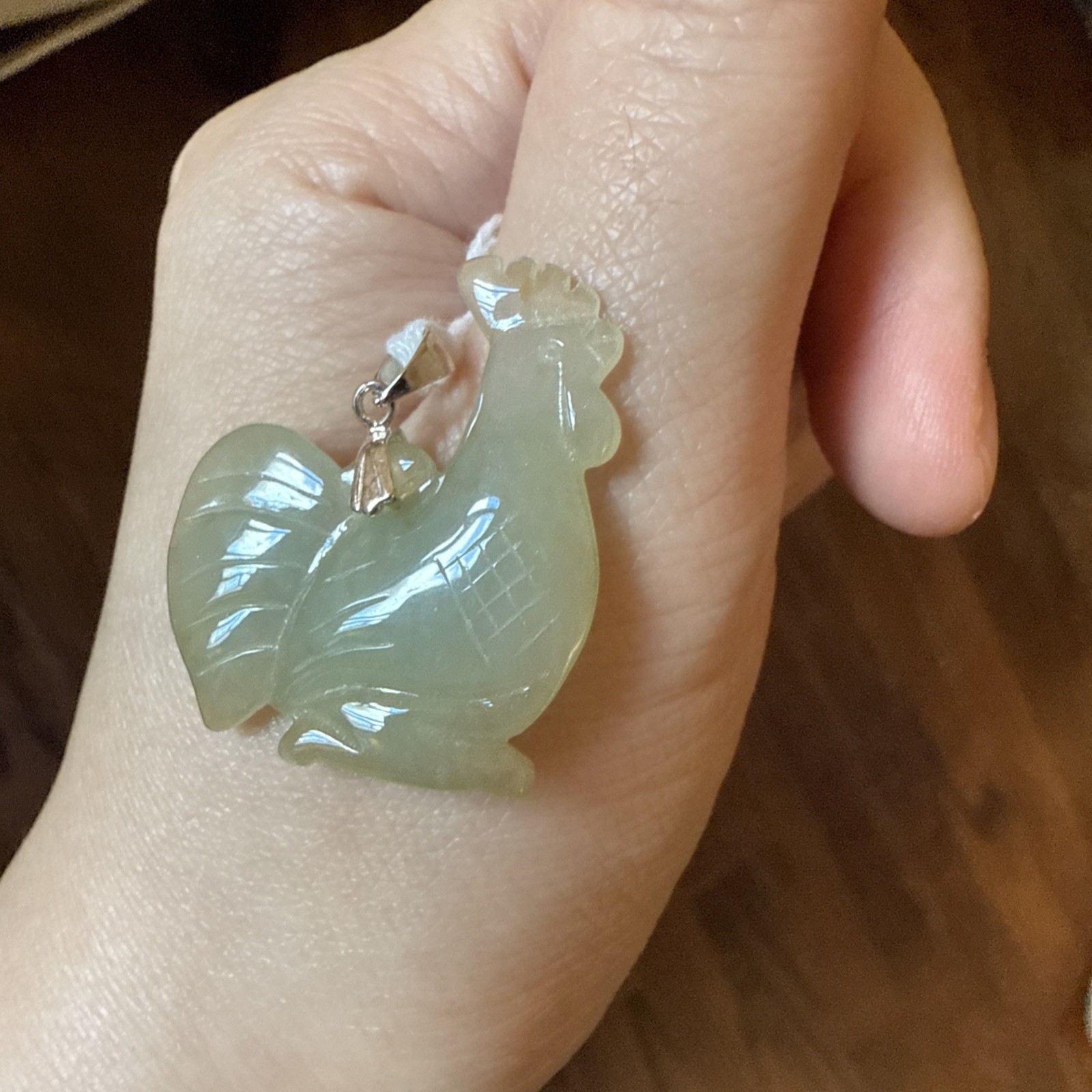 Certified Grade A Jadeite 天然緬甸翡翠 冰种果冻体🐓 纯银 s925 Clasp