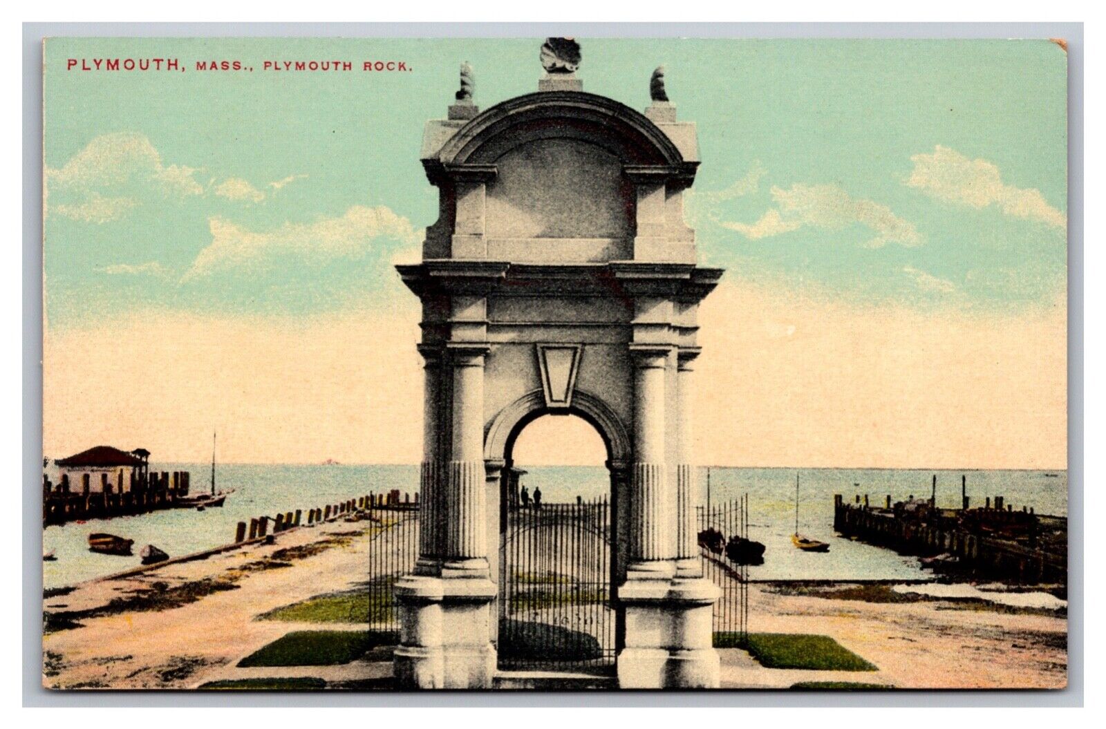 Plymouth MA Massachusetts Plymouth Rock Divided Back Postcard