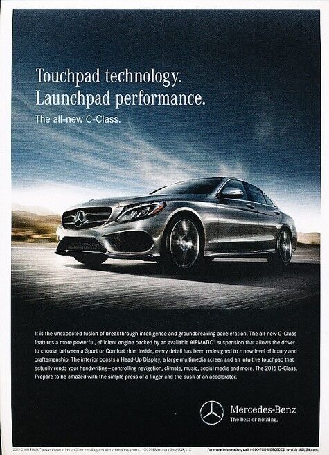 2015 Mercedes Benz C300 Original Advertisement Car Print Ad J527