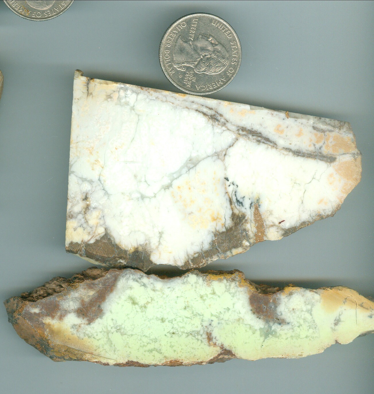 Natural Lemon Chrysophrase slabs 125 grams of Natural Lemon Chrysophrase rough