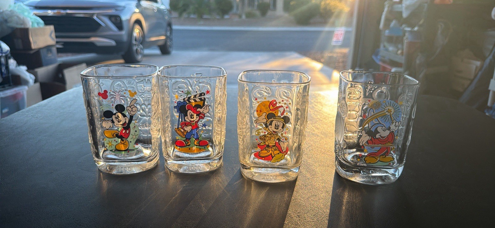 • VTG 2000 Walt Disney World McDonald\'s Celebration Mickey Mouse Glass Set of 4