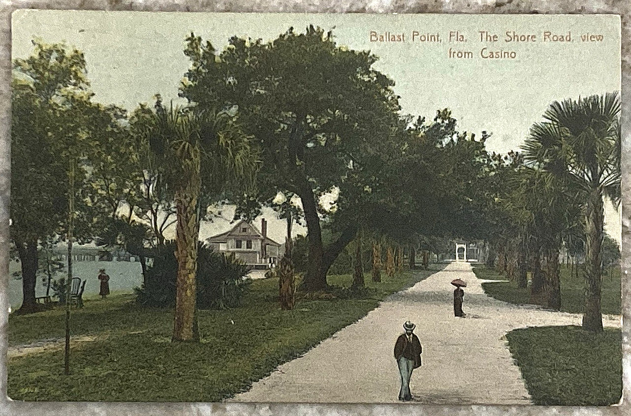 Ballast Point Florida Shore Road From Casino Tampa 1912 DB Postcard B691