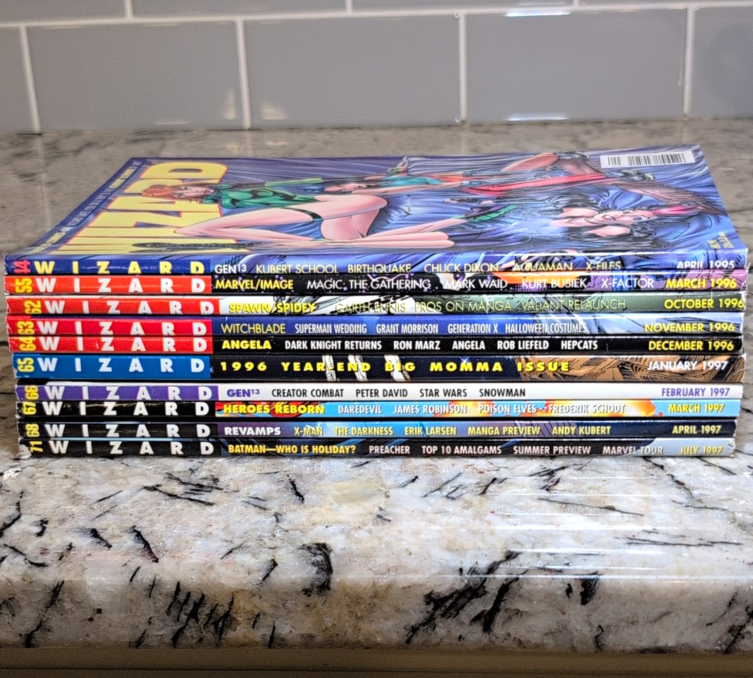 Vintage Wizard Magazine Lot of 10 Issues 55-56 62-69 Spider-Man Spawn Superman