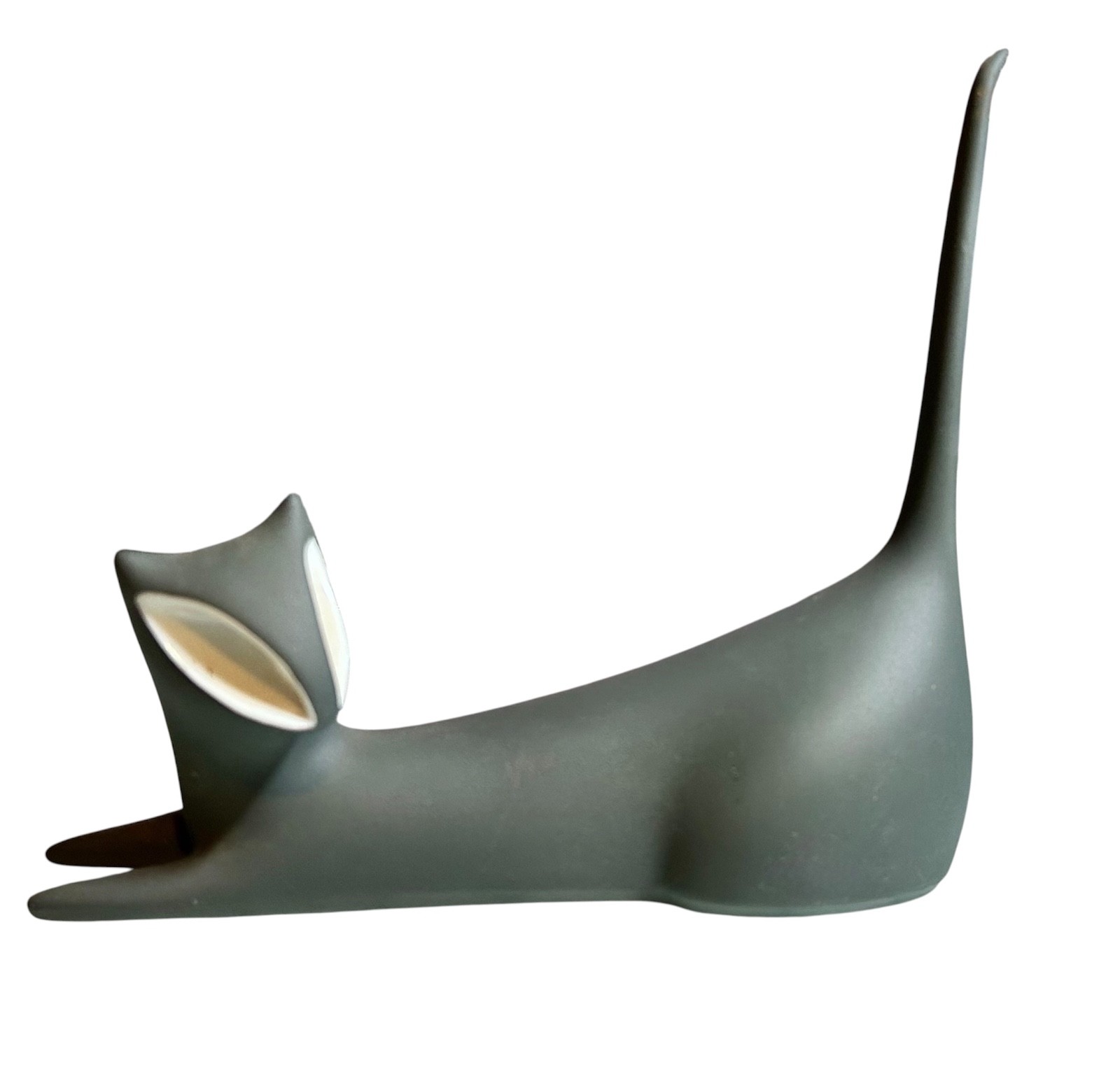 Vintage Porcelain Cat Figurine by Jeroslav Ježek for Royal Dux Bohemia  Czech