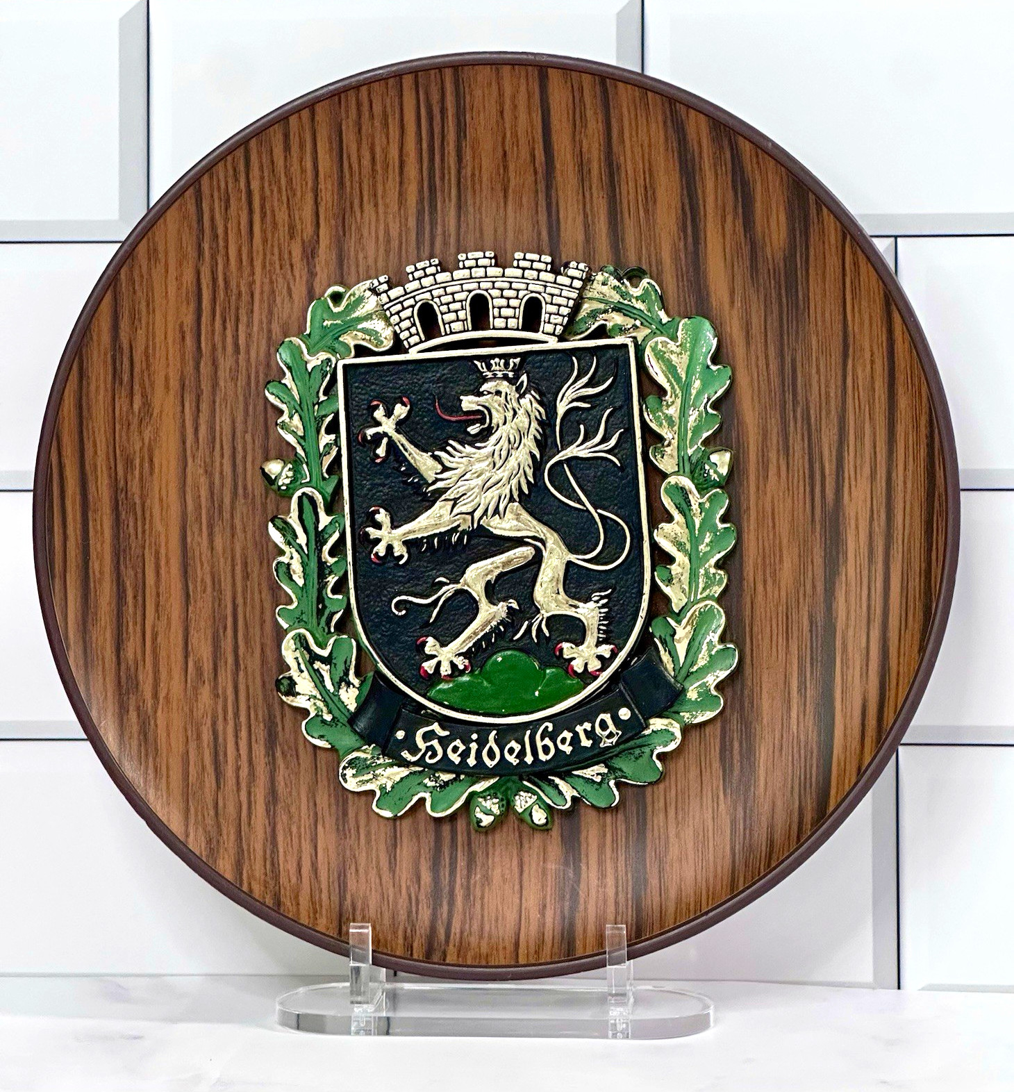 Vintage Heidelberg Germany Coat of Arms Wall Plaque 8in Lion Crest Decor Vintage Heidelberg Germany Coat of Arms Wall Plaque 8in Lion Crest Decor