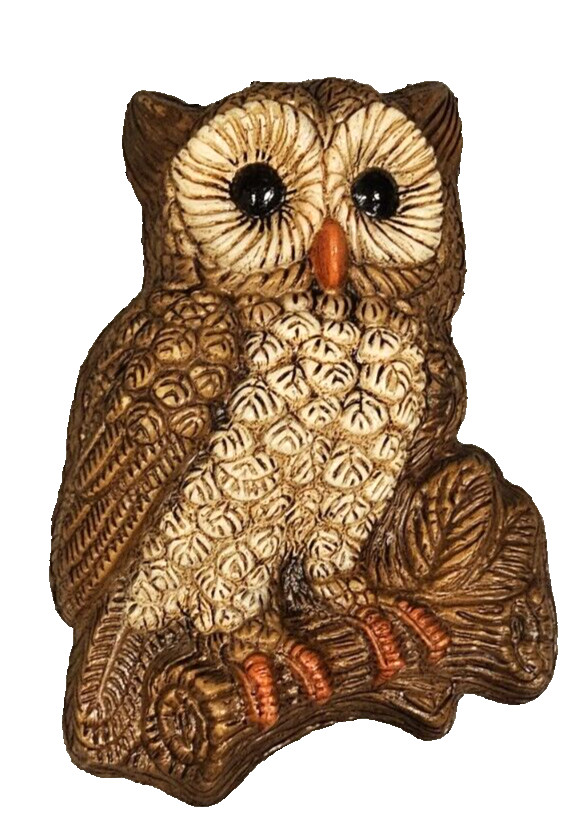 Vtg Homeco Owl Wall Plaque 1970 Lightweight 7.5\