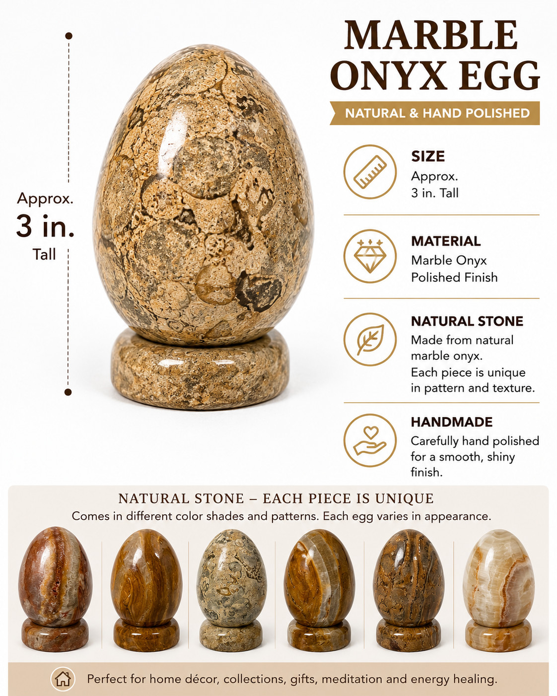 Natural Onyx Marble Egg 3