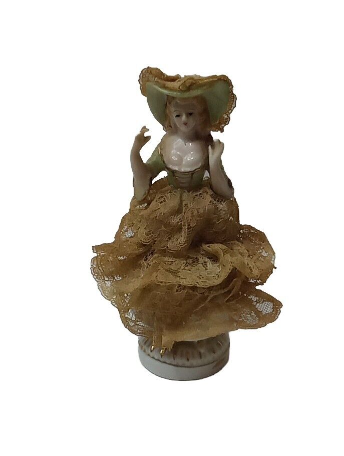 Dresden Lace Victorian Porcelain Lady Figurine