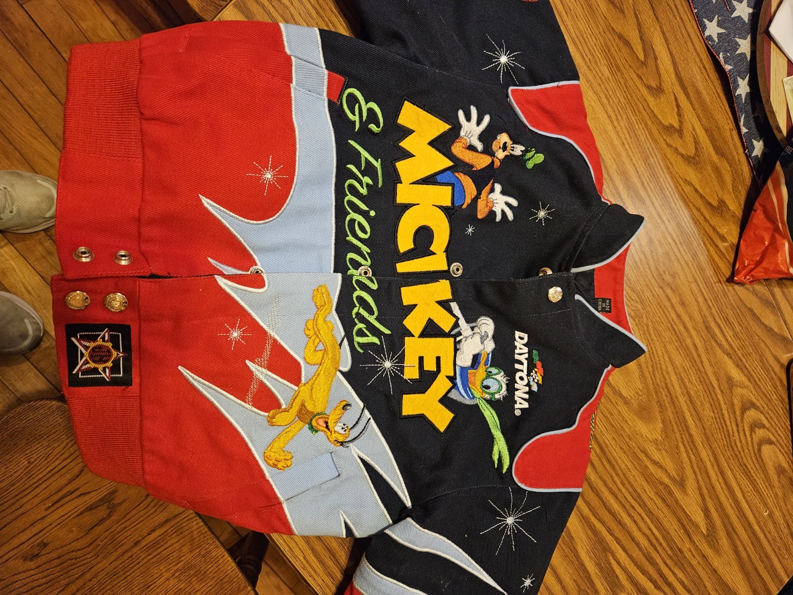 JH Designs Vintage Disney Mickey And Friends Daytona 2006 Racing Jacket Size Sm