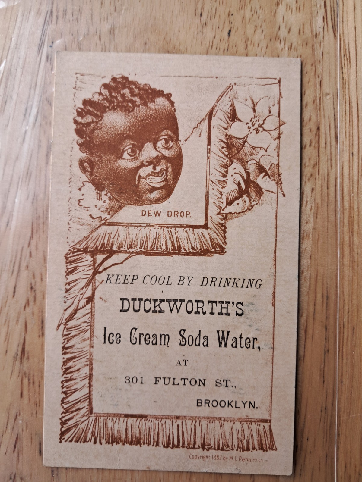 Vintage 1882 Keep Cool By Drinking Duckworths Ice Cream Soda  Advertisement 