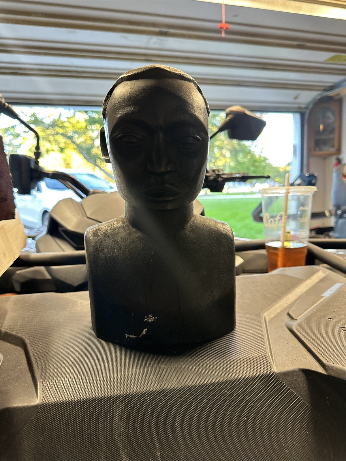 Vintage Large And Heavy Hand Crafted African Blackwood Bust Sculpture Of Man Vintage Large And Heavy Hand Crafted African Blackwood Bust Sculpture Of Man