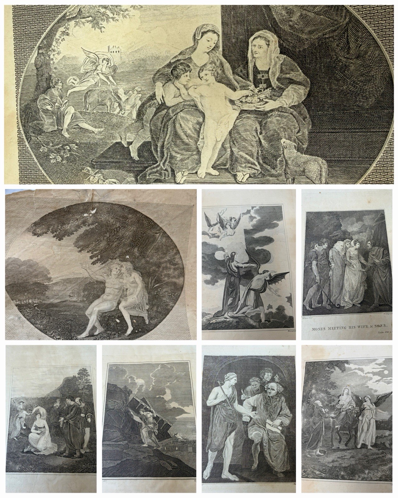 8 Antique Bible Engravings 1800s Religious Prints Brocas Maguire Holy Family
