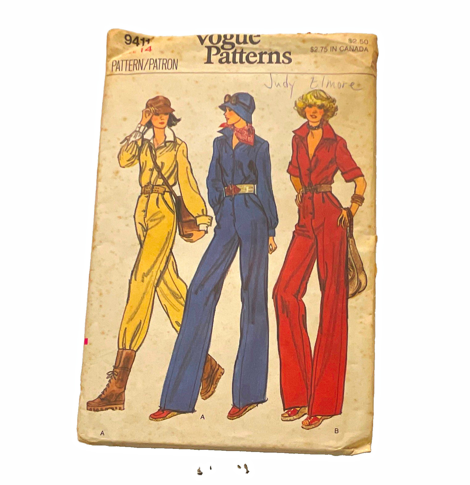 Vintage Vogue Patterns 9411 Women's Jumpsuit Sewing Pattern UNCUT