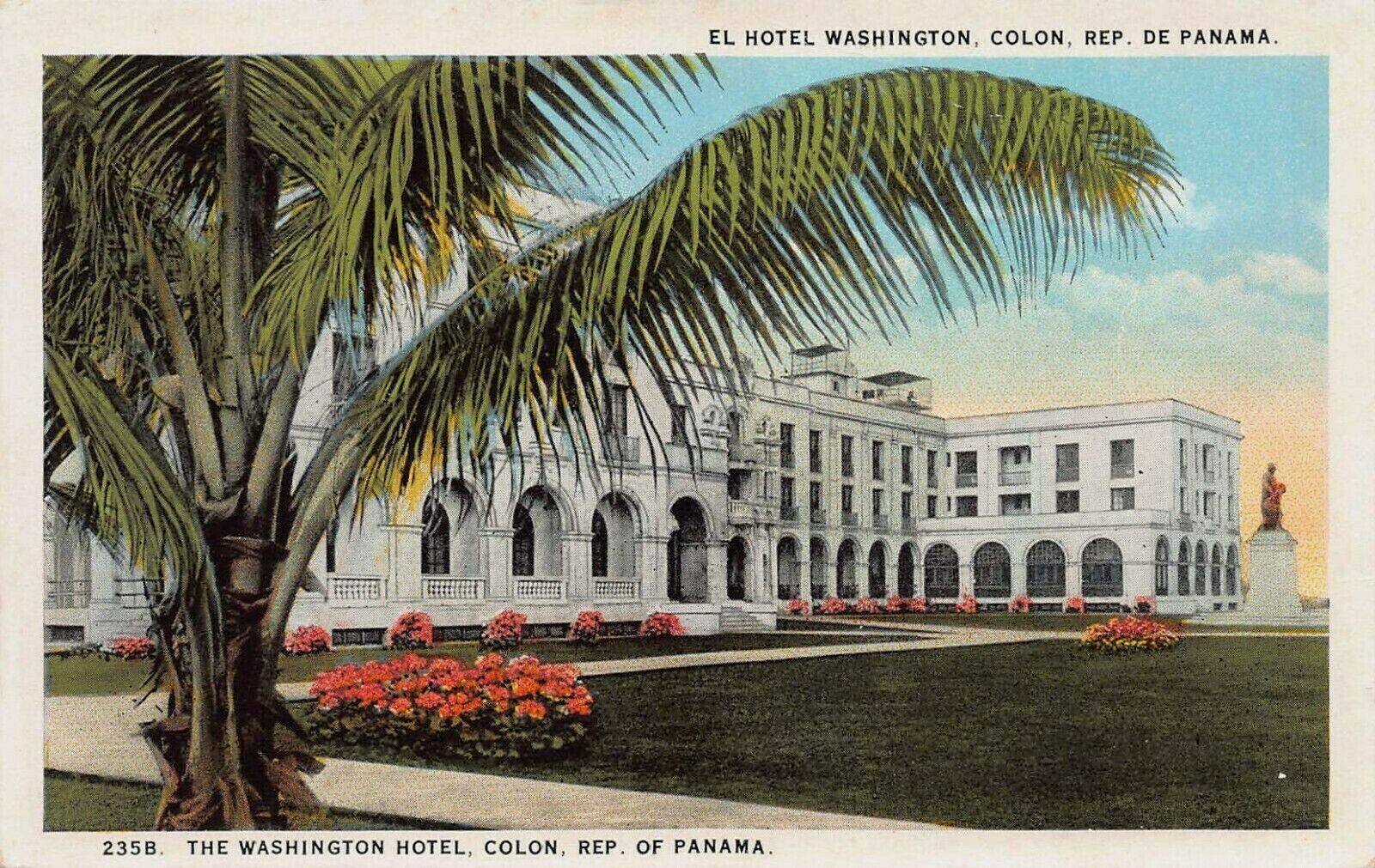 The Washington Hotel, Colon, Panama, Early Postcard, Unused