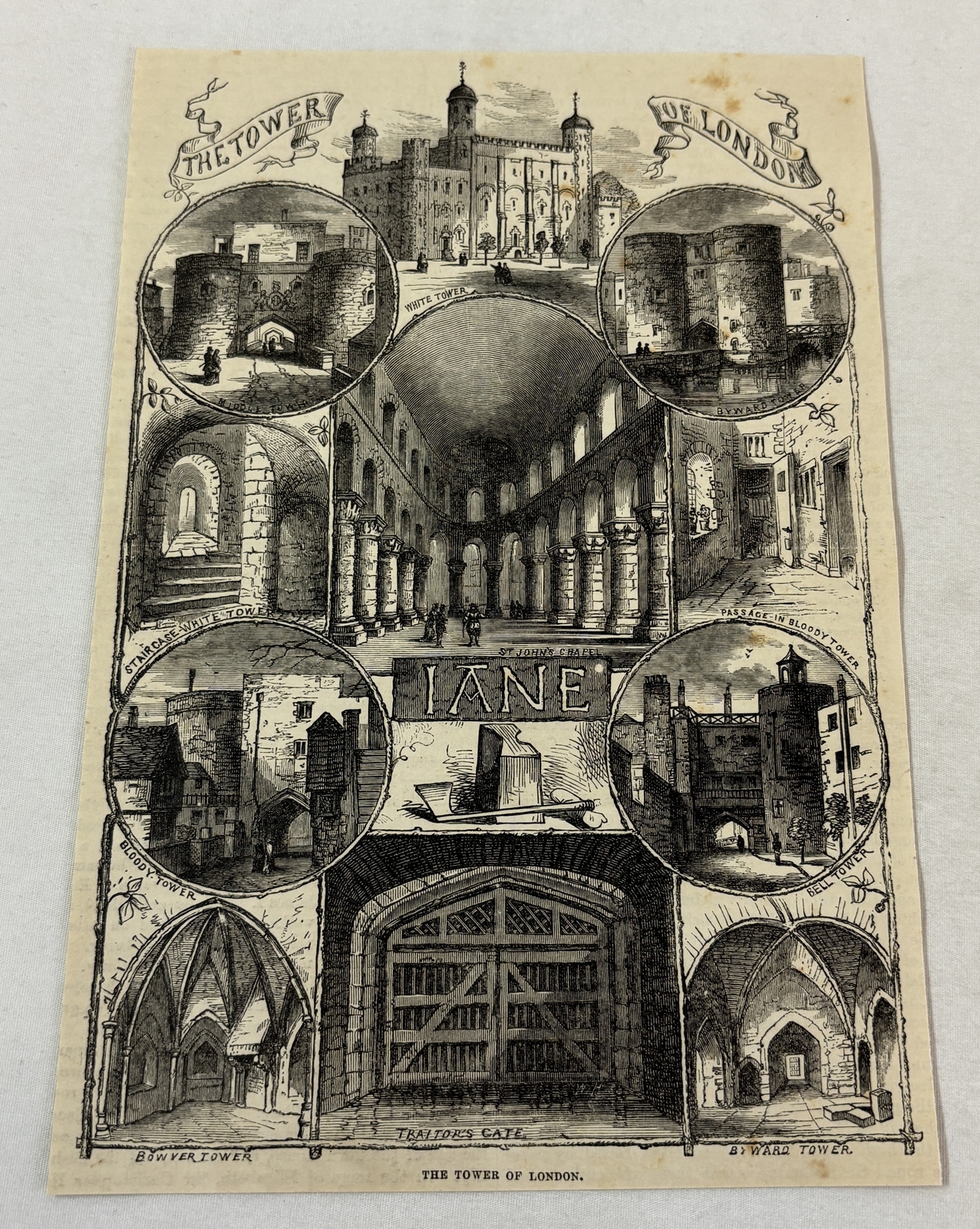 1881 magazine engraving ~ THE TOWER OF LONDON