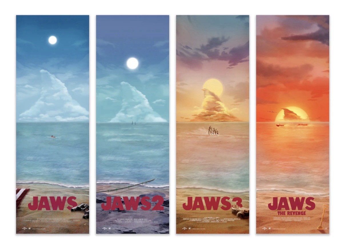 Neal Fraser JAWS 1 2 3 4 The Revenge 4 Posters 12x36 / Bottleneck Gallery 1/100