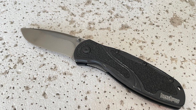 Kershaw 1670S30V BLUR Folding Pocket Knife Linerlock Plain Blade Black Handle -