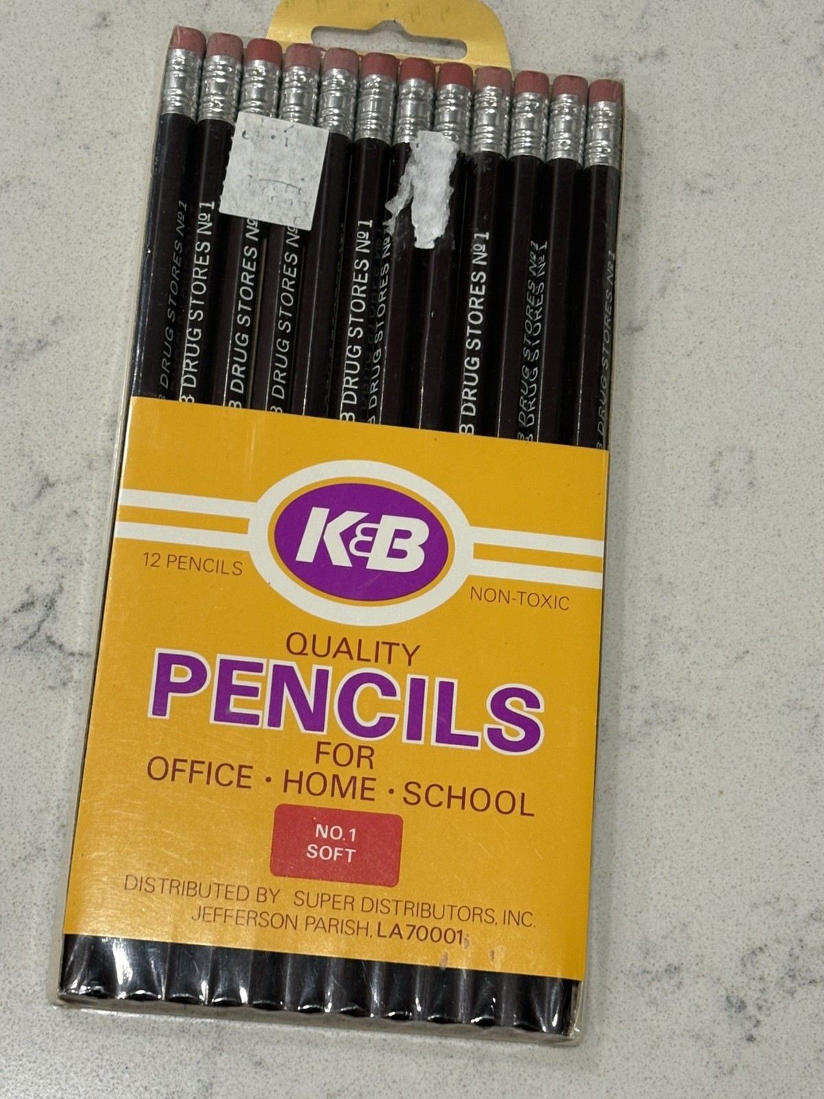 Authentic New Orleans KB K&B Drugs - Unopened 12 Pack #1 Pencils - Mint