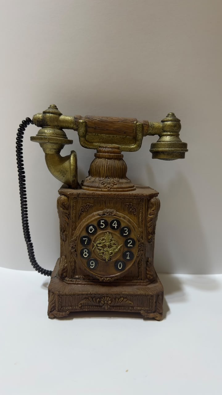 Vintage Antique Style Push Button Rotary Phone Victorian Resin Desk Decor Art