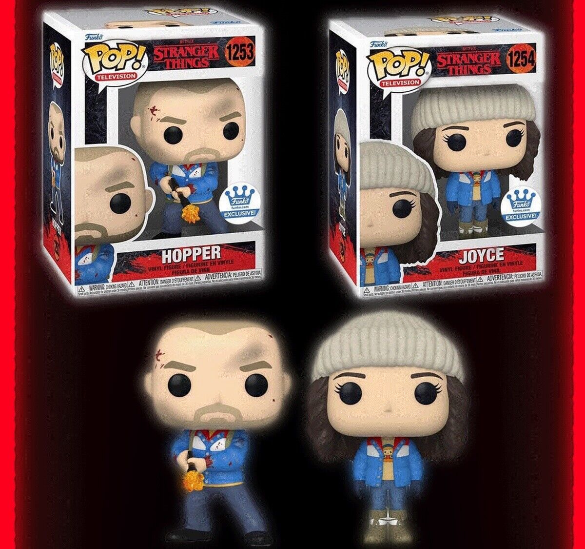 NEW - Funko Pop Hopper and Joyce Stranger Things - Two Pack - FAST SHIP - Mint